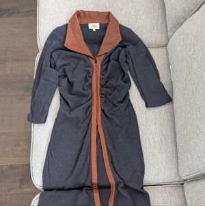 Elegant Black and Brown Women's Cardigan/Dress